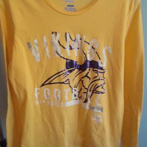 Women's Gold MN Vikings Long Sleeve Shirt-Size XL